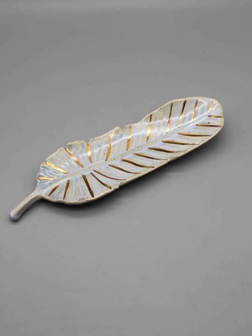 by Anthropologie Artemis Feather or Leaf Trinket Catch-all Dish 10"L Boho
